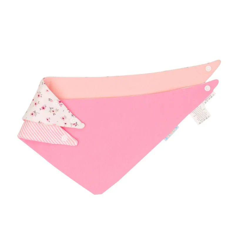 All4Ella Bandana Bibs 2 Pack - Pink Petals - Image 2