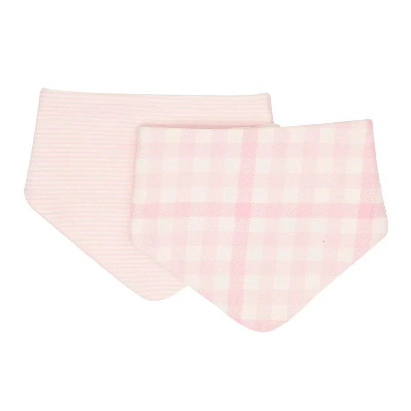 All4Ella Bandana Bibs 2 Pack - Gingham Pink
