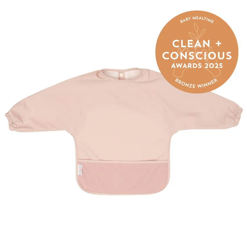 All4Ella Recycled long sleeve bib - Light Pink