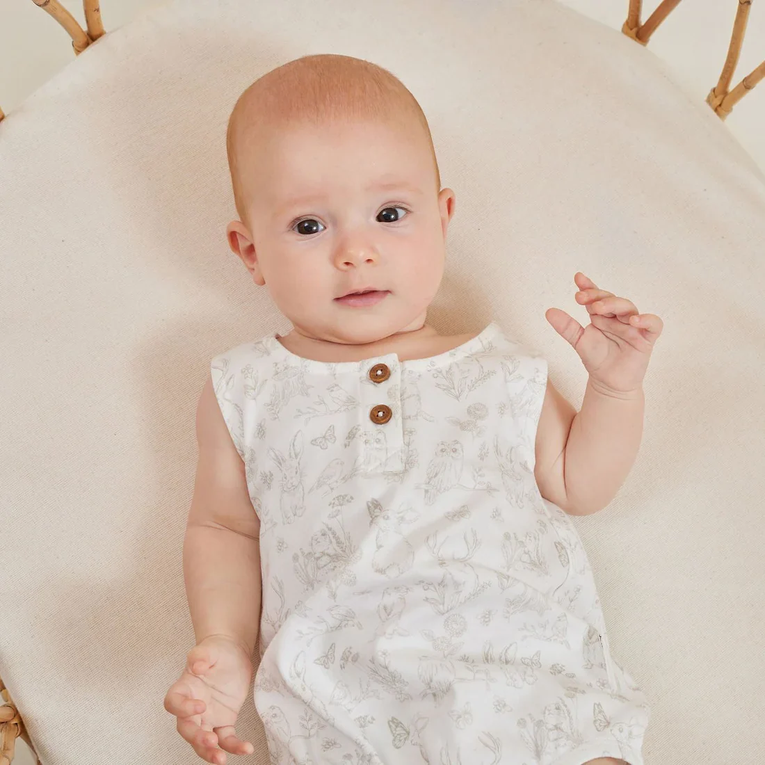 Aster & Oak Cute Creatures Romper - White - Image 2