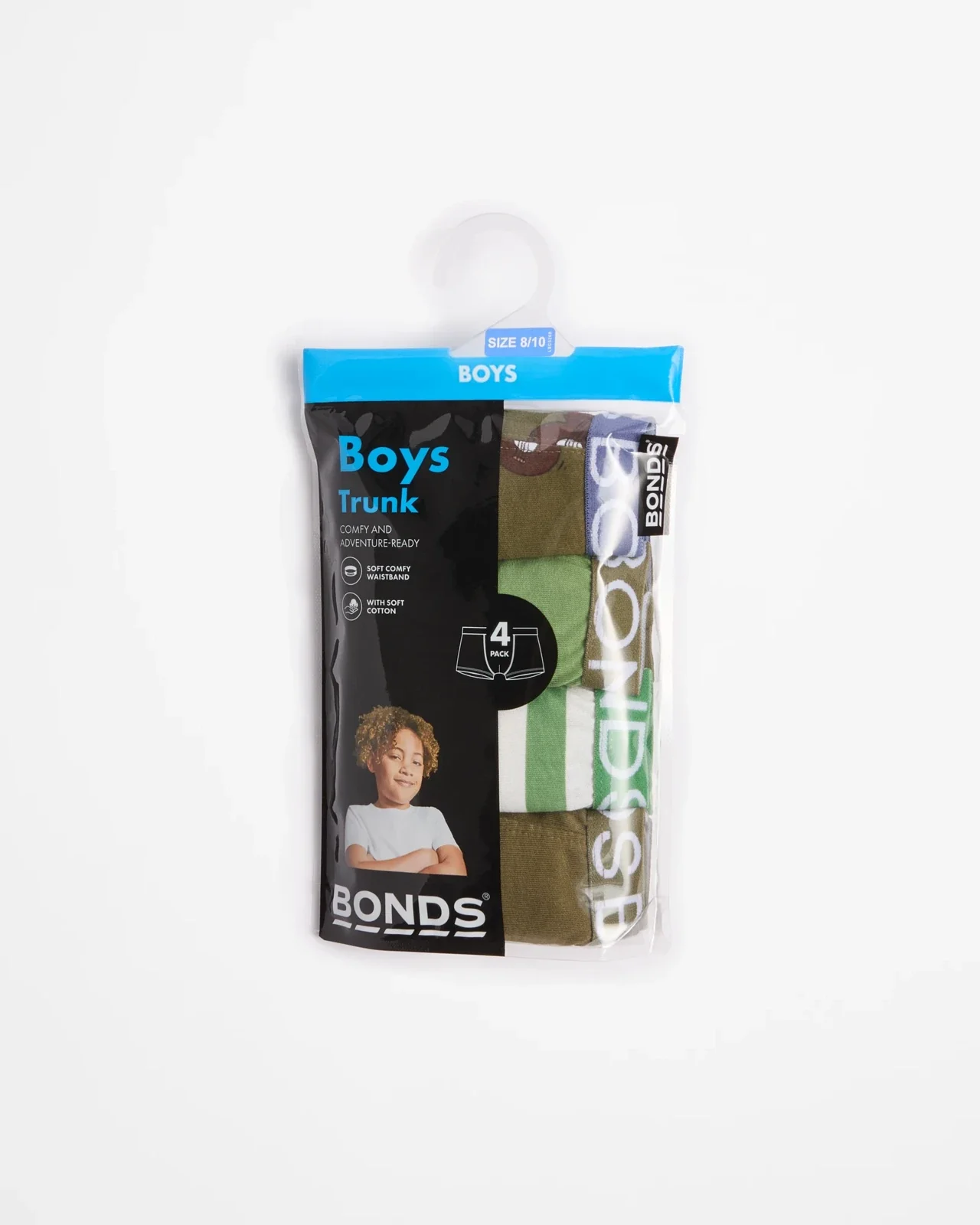 Bonds Boys Trunk 4 Pack - Khaki Pack - Image 2