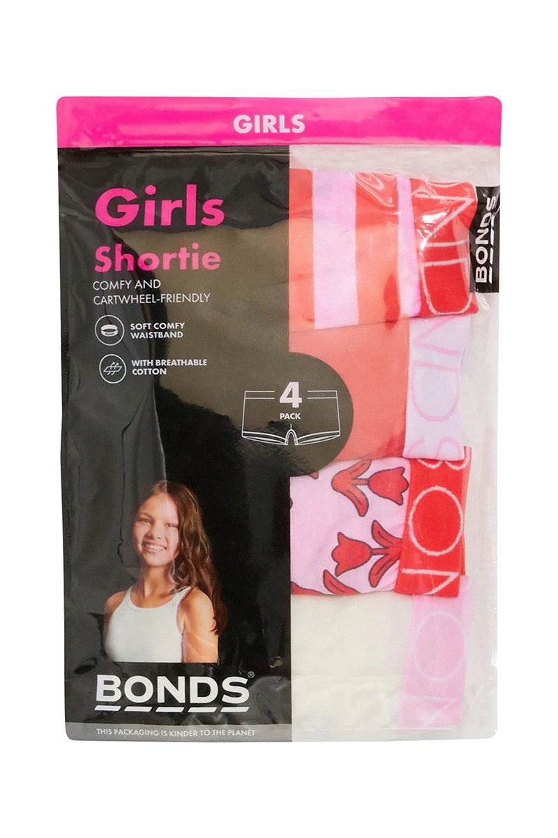 Bonds Girls Shortie 4 Pack - Gumball Pink Stripe - Image 3