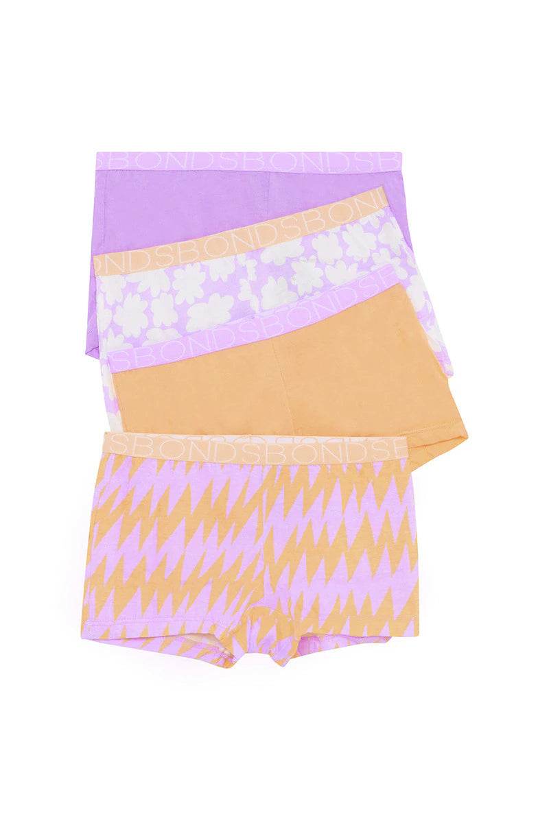 Bonds Girls Shortie 4 Pack - Power Flower - Image 2