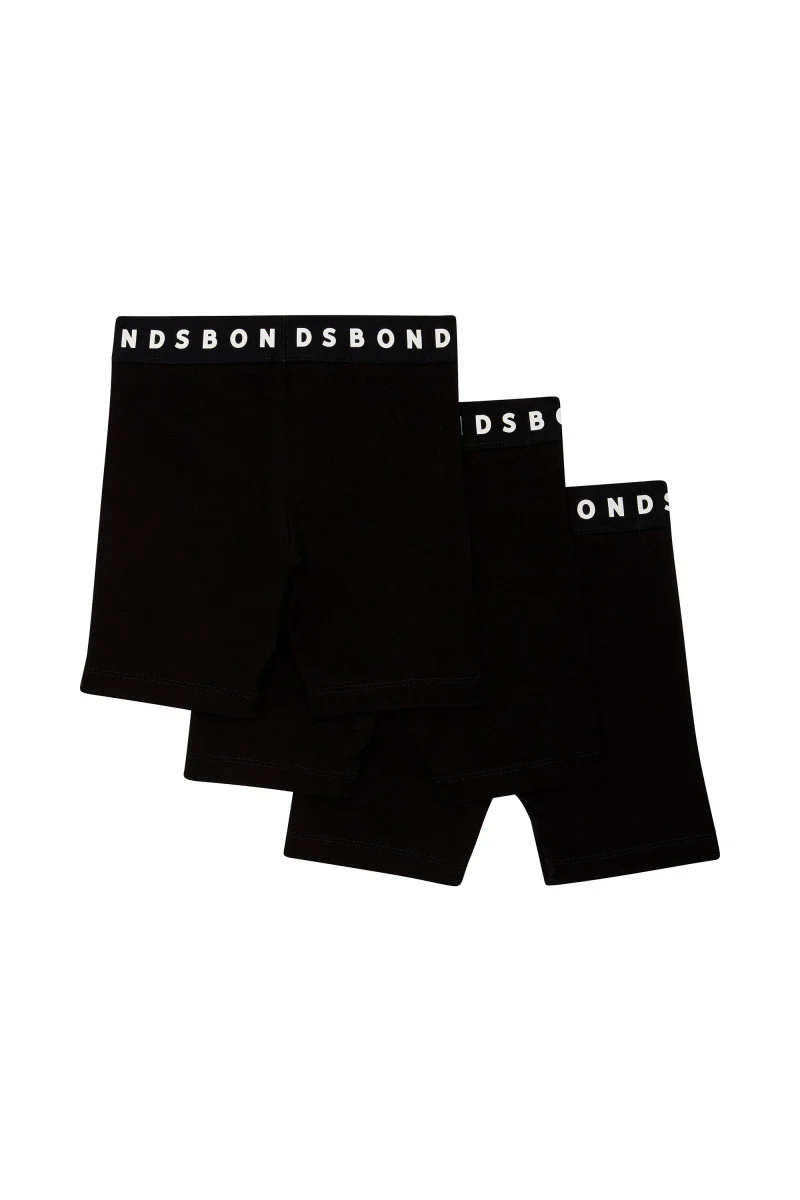 Bonds Kids Bike Shorts 3 Pack - Nu Black - Image 2