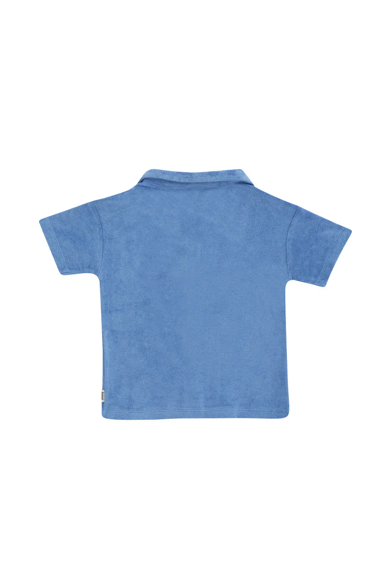 Bonds Kids Terry Toweling Short Sleeve Shirt - Denim Fade - Image 2