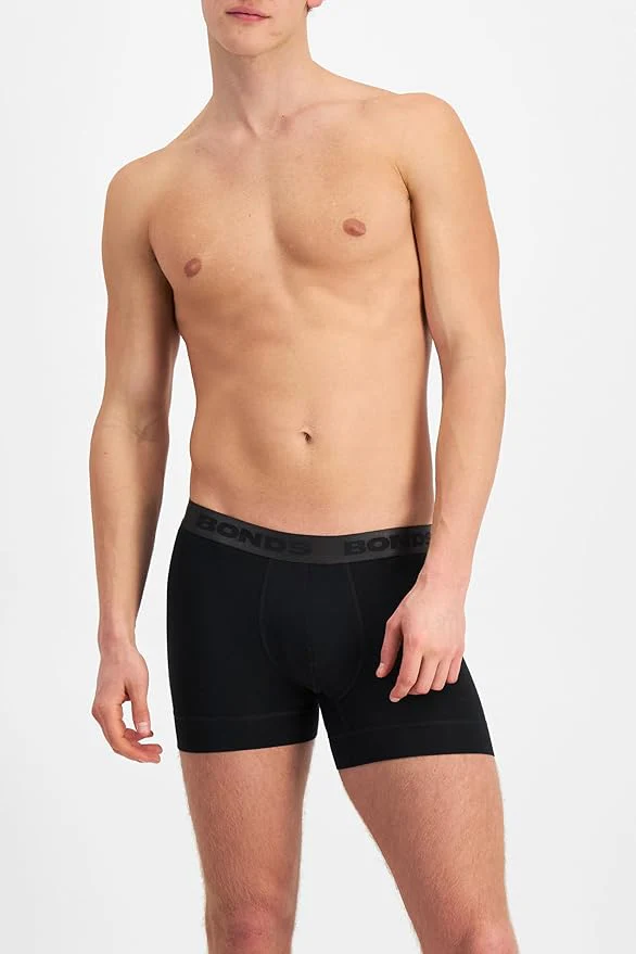 Bonds Men's Total Package Trunks 3 Pack - Blue/Grey/Black - Image 5