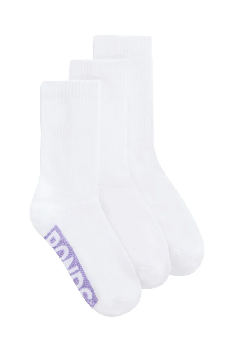 Bonds Womens Logo Cushioned Crew Socks 3 Pack - White Pop - Image 2