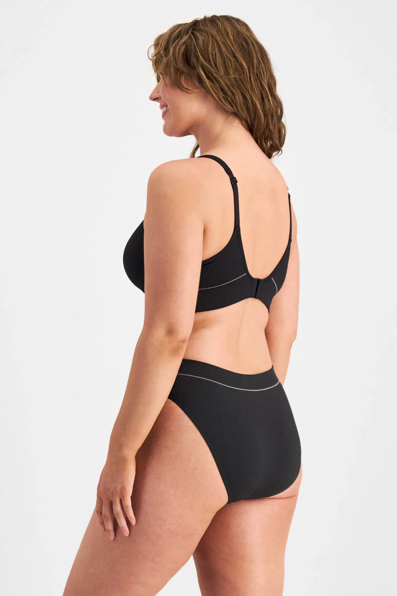 Bonds Womens Retro Rib Hi Bikini - Black - Image 8