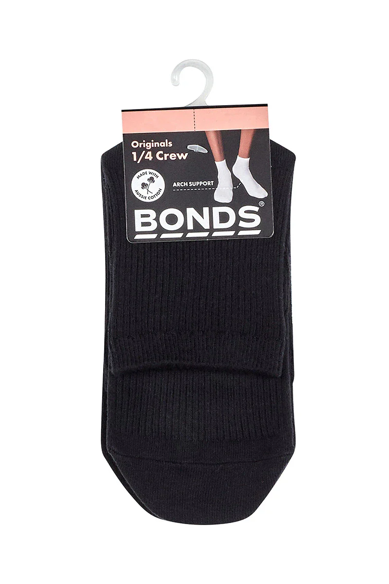 Bonds Womens Rib Quarter Crew Socks 2 Pack - Nu Black - Image 3