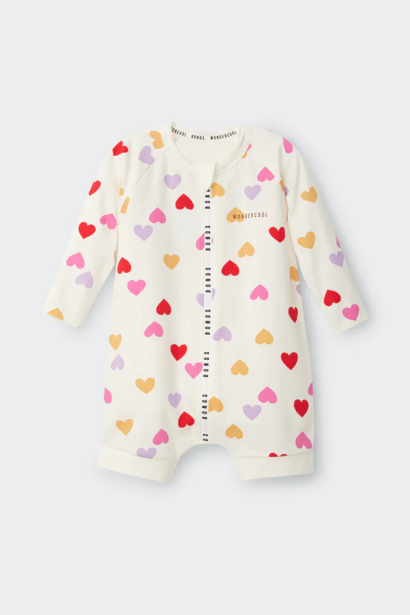 Bonds Wondercool Short Leg Wondersuit - Heart Confetti