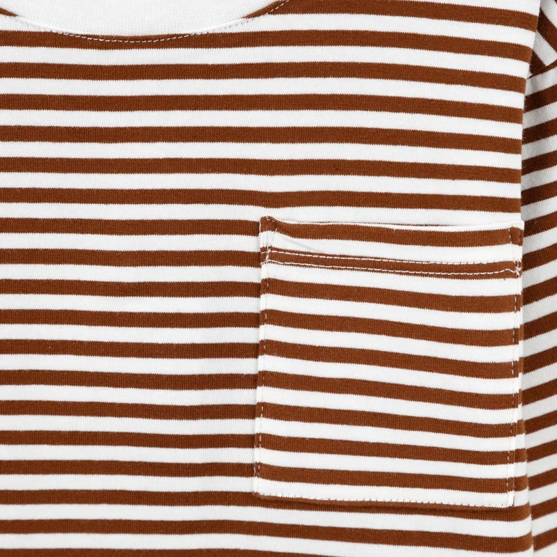 Designer Kidz Harvey Long Sleeve Stripe T-Shirt - Cocoa - Image 3
