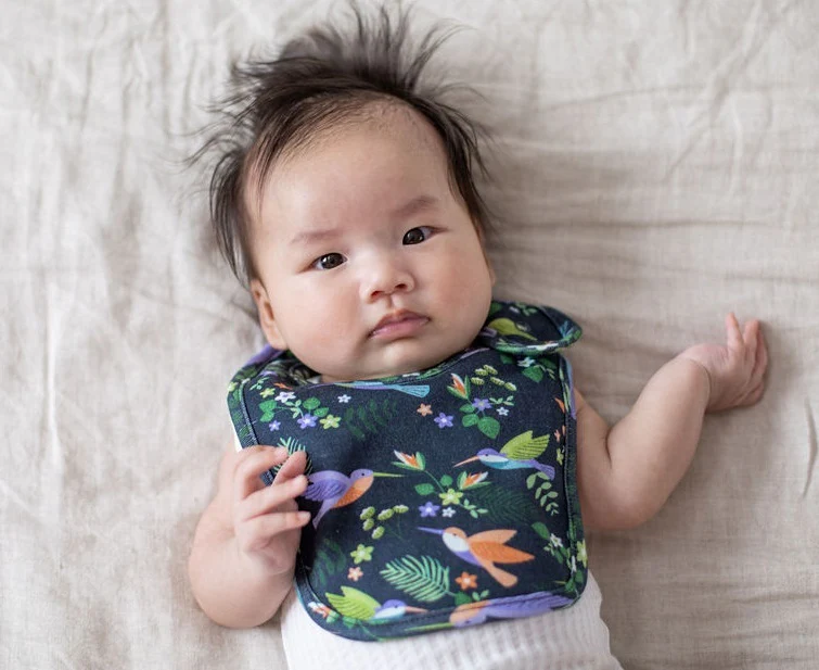 Emotion & Kids Organic Cotton Bib - Hummingbirds - Image 2