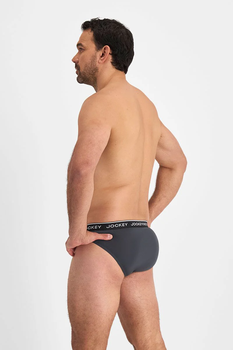 Jockey Men's 4 Pack Brief - Grey/Black/Charcoal - Image 4