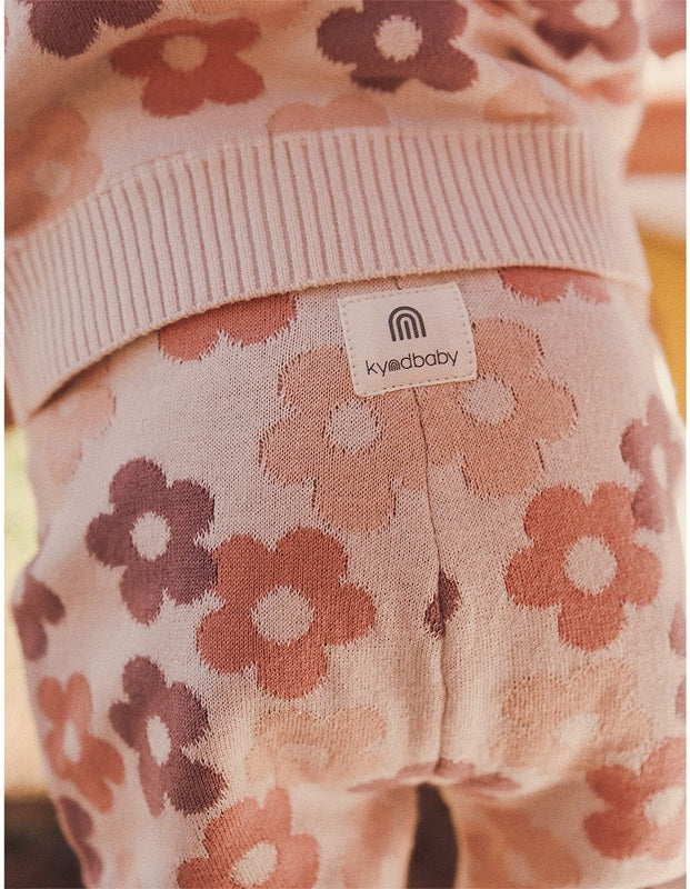 Kynd Baby Organic Jacquard Knit Pant - Blooming - Image 4