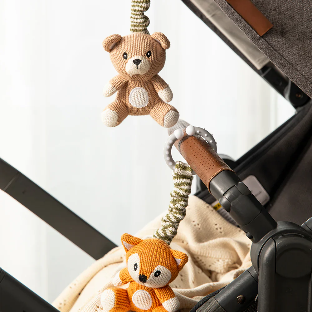 Living Textiles 2 Pack Stroller Toys - Bear & Fox - Image 3