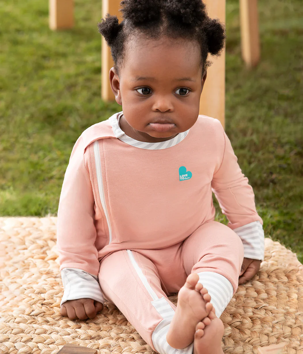 Love To Dream Ecovero Side Zip Footless Romper - Rose - Image 5