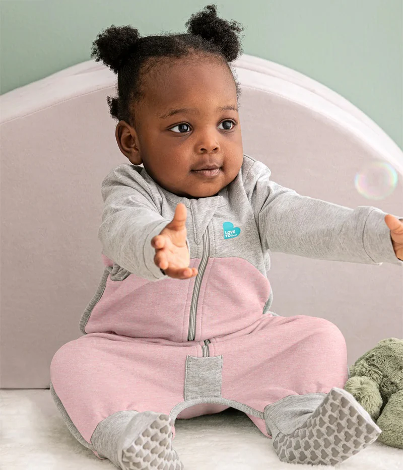 Love To Dream Organic Cotton Fleece Long Sleeve Sleep Suit 1.0 TOG - Rose - Image 6
