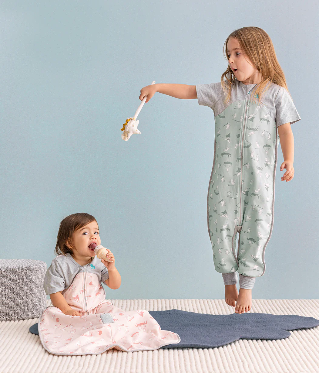 Love To Dream Organic Cotton Fleece Sleep Suit Short Sleeve 1.0 TOG - Olive Daredevil - Image 8