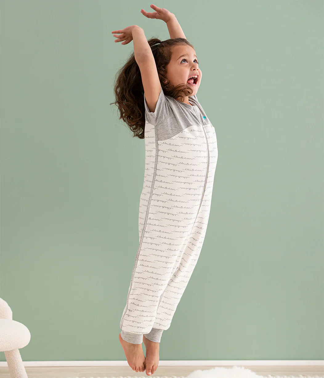 Love To Dream Organic Cotton Fleece Sleep Suit Short Sleeve 1.0 TOG - White Dreamer - Image 4