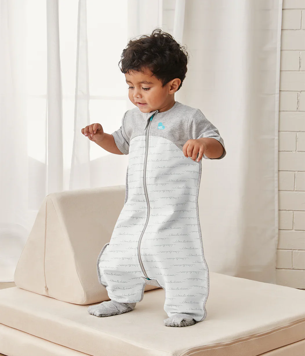 Love To Dream Organic Cotton Fleece Sleep Suit Short Sleeve 1.0 TOG - White Dreamer - Image 7