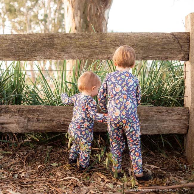 Monarch Bamboo Long Romper Bootysuit - Peter Rabbit Classic - Image 3