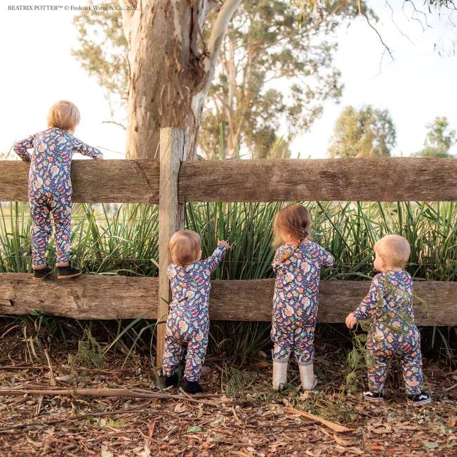 Monarch Bamboo Long Romper Bootysuit - Peter Rabbit Classic - Image 5