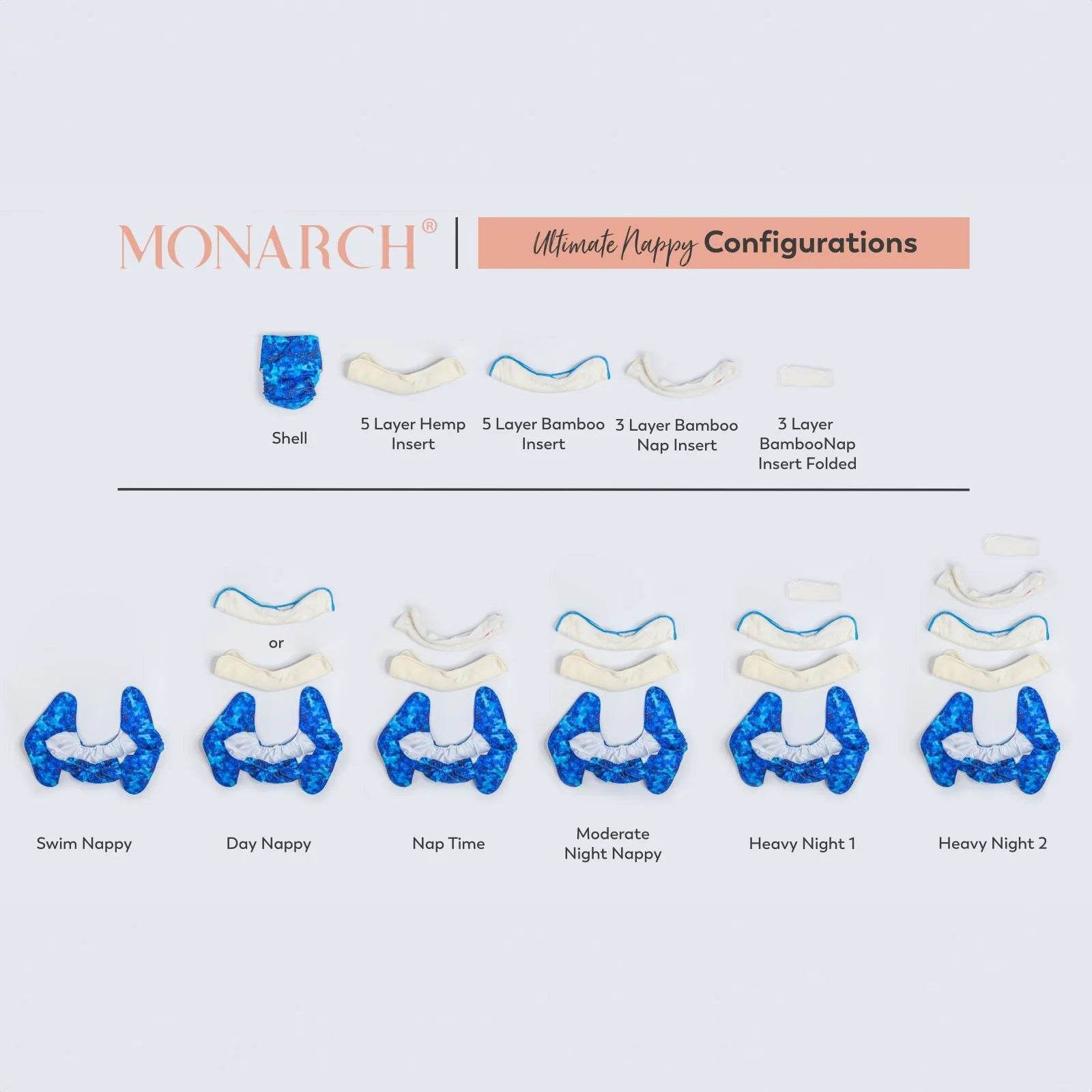 Monarch Ultimate Swim Nappy With Hook & Loop - Twilight Flight - Image 3