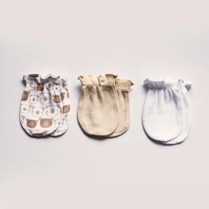 Playette 3 Pack Newborn Bear Mittens