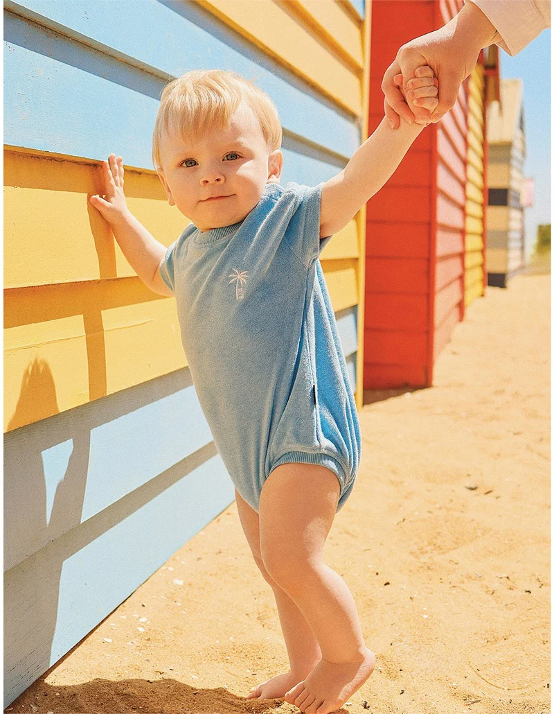 Rock Your Baby Good Life Terry Towelling Bodysuit - Blue - Image 4