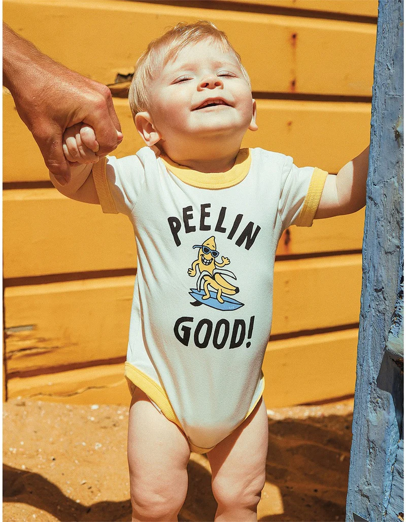 Rock Your Baby Peelin Good Ringer Bodysuit - Banana - Image 4