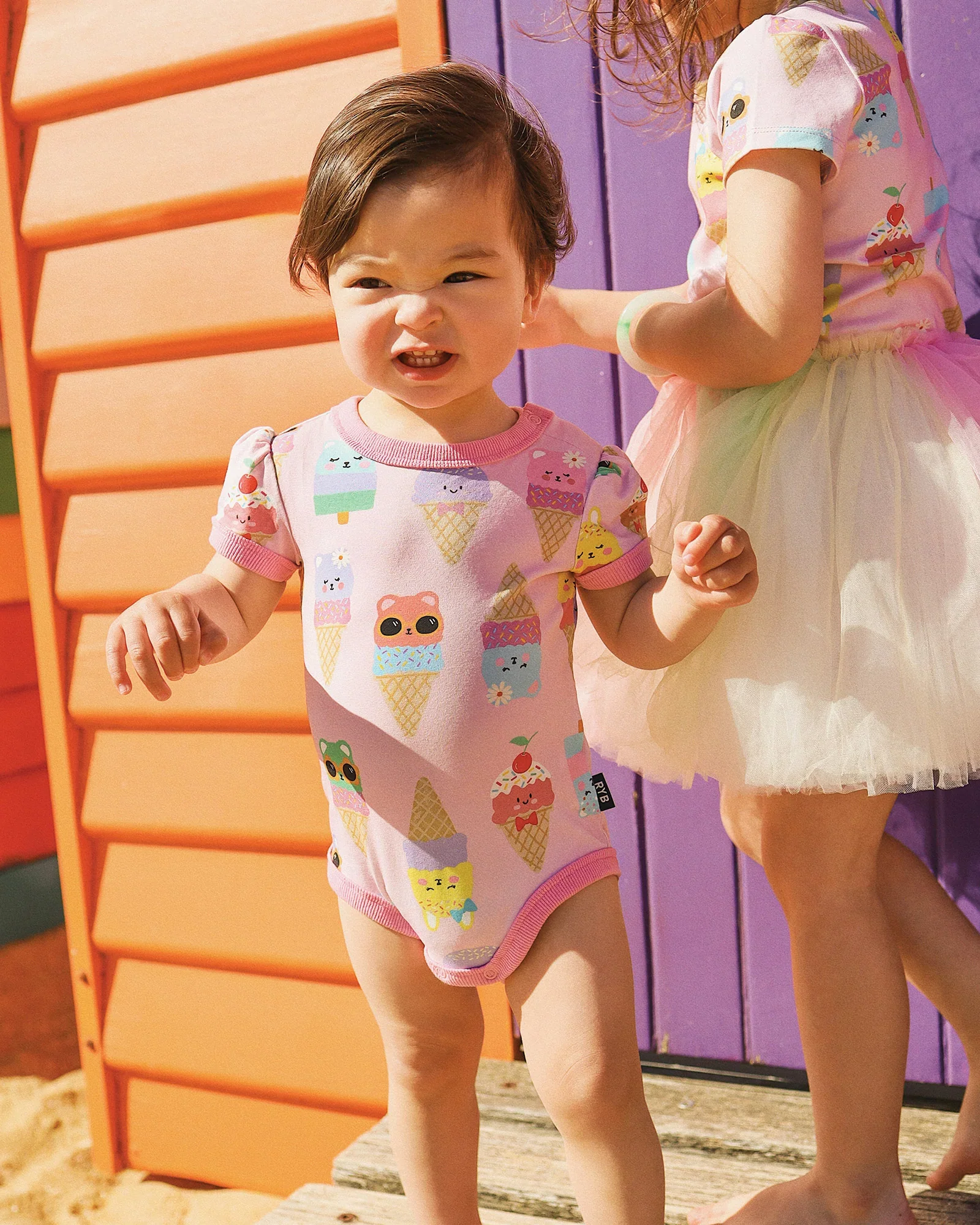 Rock Your Baby Ruby Ringer Bodysuit - Ice Pink - Image 4