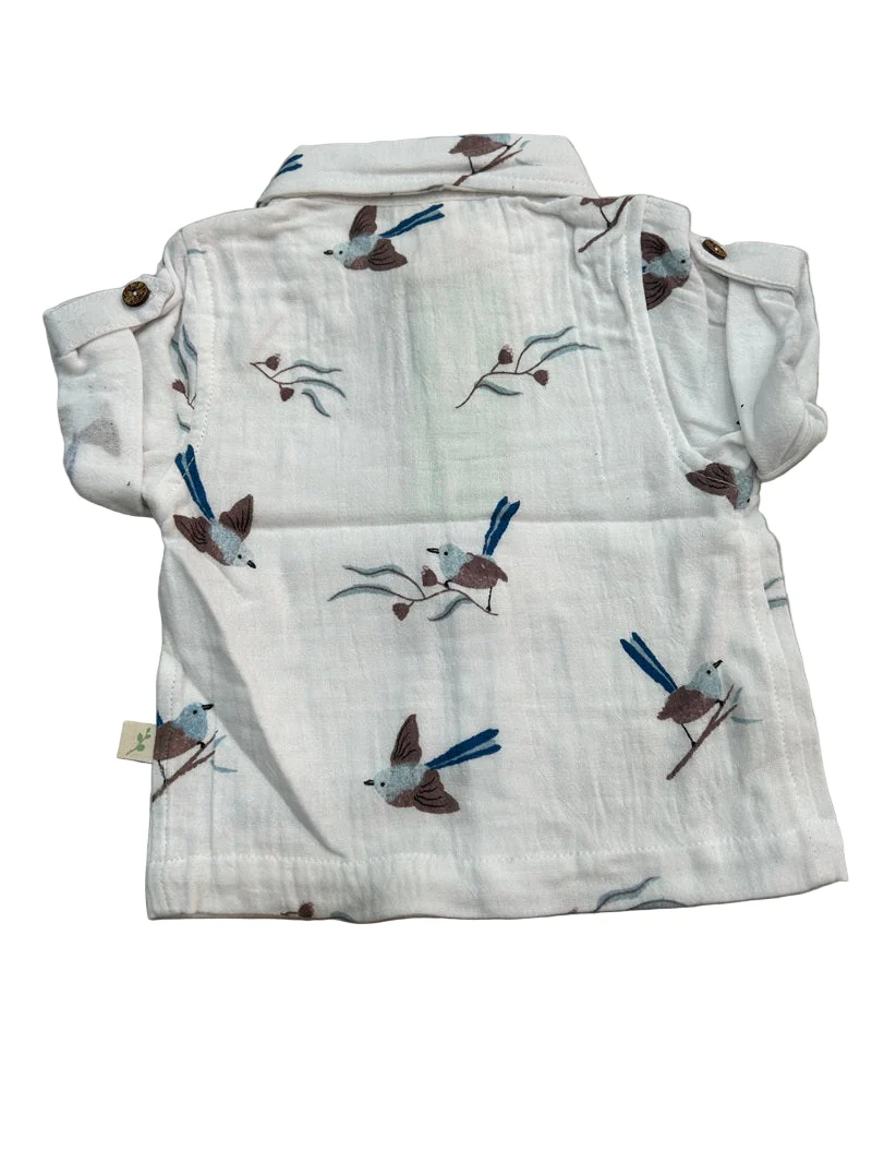 Tiny Twig Gandhi Shirt - Blue Wren - Image 2