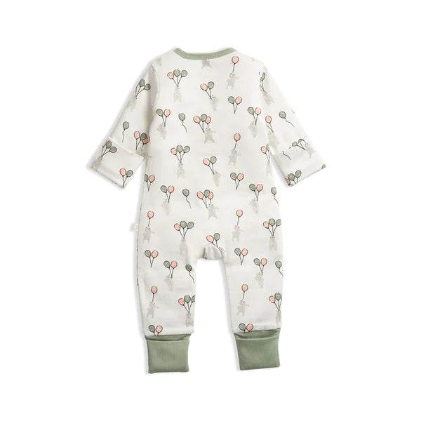 Tiny Twig Organic Long Sleeve Zipsuit - Flying Bunnies - Image 2