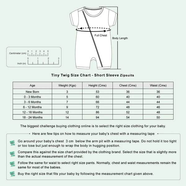 Tiny Twig Organic Short Sleeve Zipsuit - Lama Adventure Print - Image 3