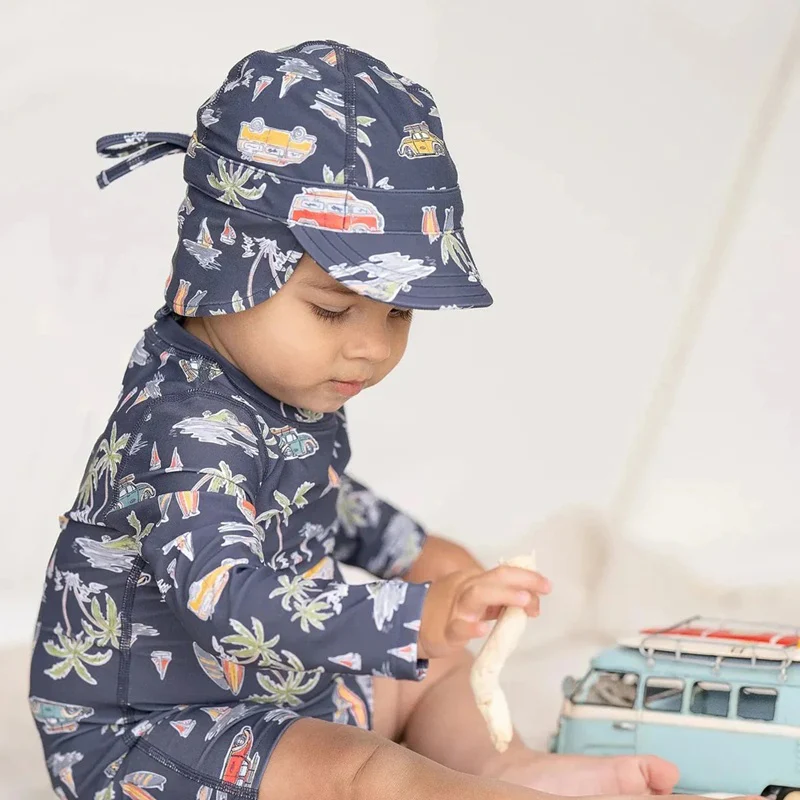 Toshi Swim Baby Flap Cap Classic - Surf Twilight - Image 4