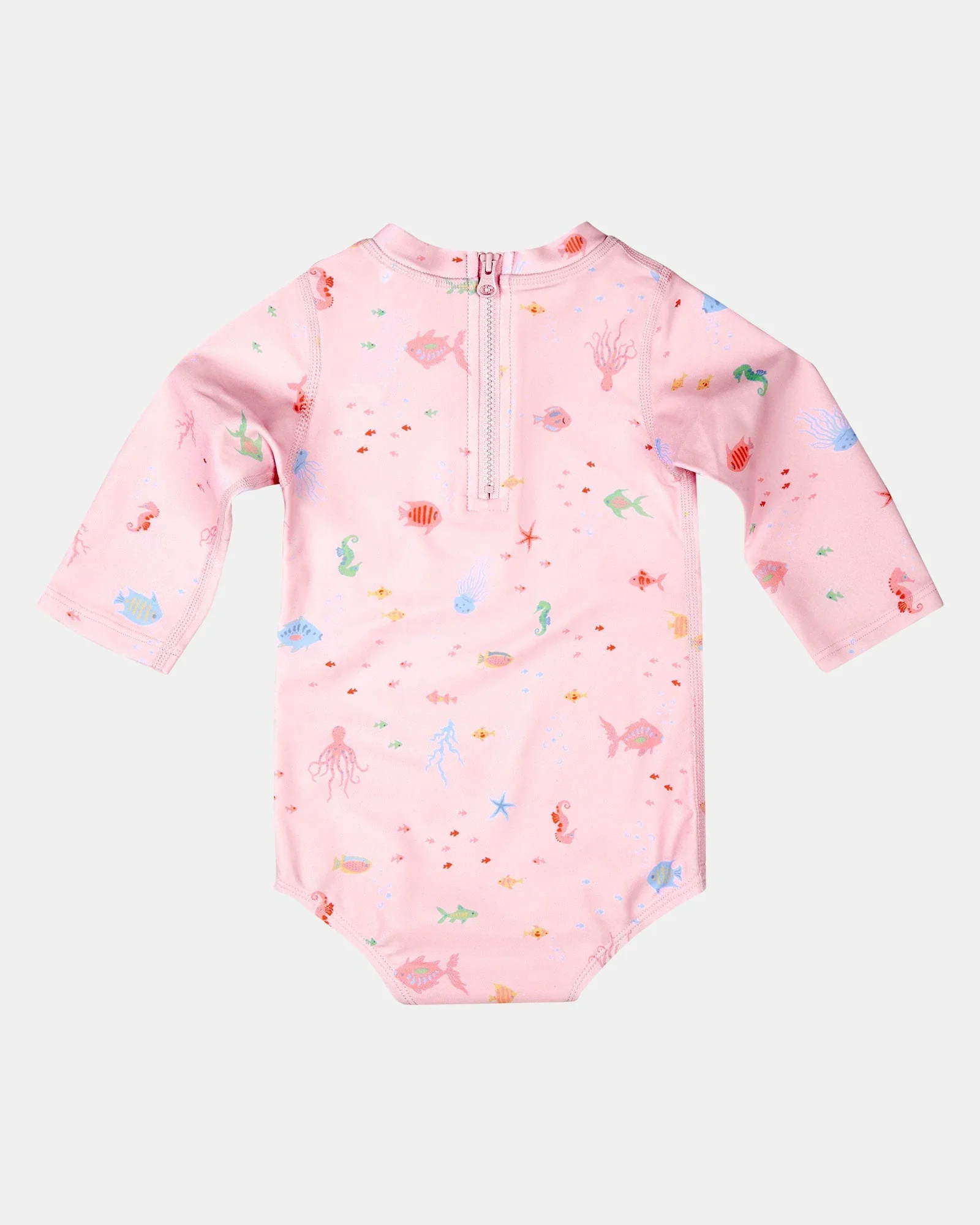 Toshi Swim Baby Onesie Long Sleeve Classic - Coral - Image 2
