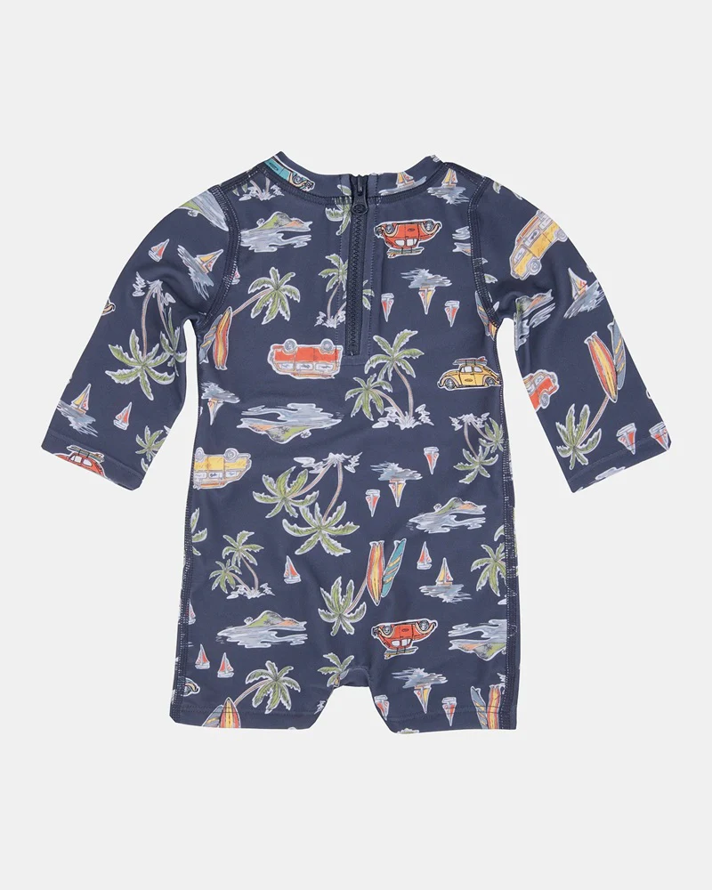 Toshi Swim Baby Onesie Long Sleeve Classic - Surf Twilight - Image 2